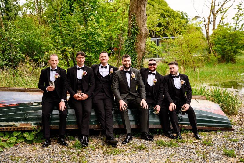 Eoin English with his best man and groomsmen, Cian Sheehan, Liam and Tomás English, Chad Conroy, and John Pa Corbett. Pictures: Aspect Photography Eoin English with his best man and groomsmen, Cian Sheehan, Liam and Tomás English, Chad Conroy, and John Pa Corbett. Pictures: Aspect Photography