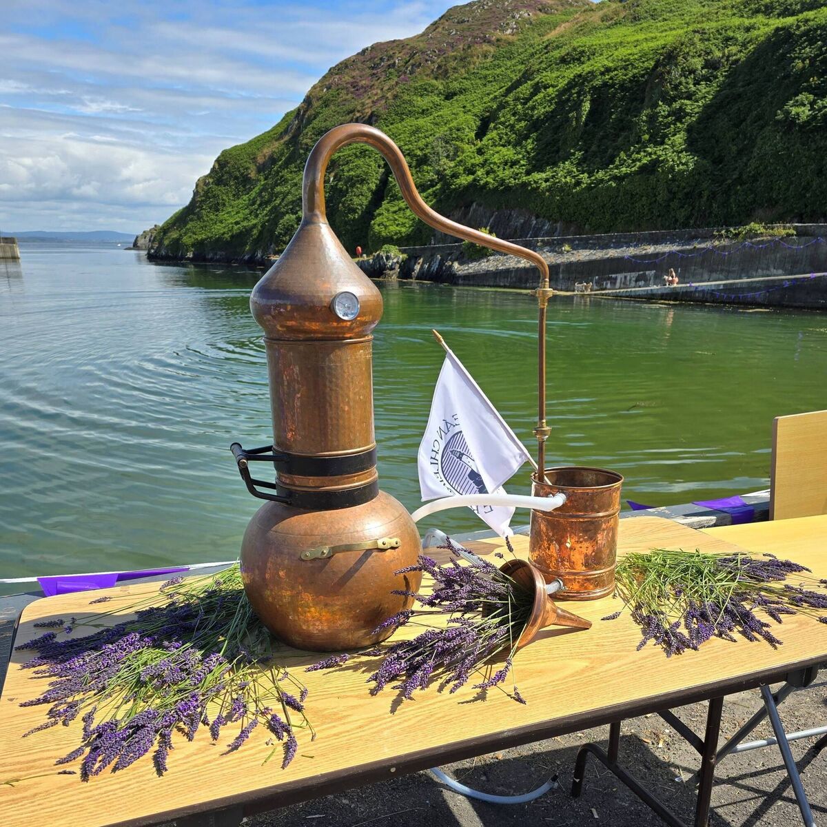 Lavender oil distiller on display at Cape Clear harbour Lavender oil distiller on display at Cape Clear harbour
