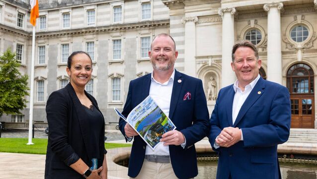<p>At the launch of Solar Ireland's Scale of Solar Report 2026 at Government Buildings were Solar Ireland director of communications and strategy Priscila McGeehan; Solar Ireland CEO Ronan Power, and climate, energy, and environment minister Darragh O'Brien. Picture: Shane O'Neill/Coalesce </p>