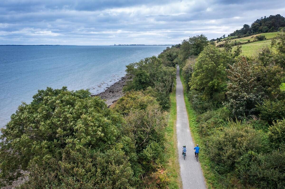 Cyclists at Carlingford Lough and Greenway Cyclists at Carlingford Lough and Greenway