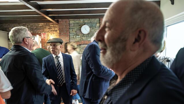 <p>Brothers Danny and Michael Healy-Rae were photographed for the first time in close proximity since Michael's explosive Radio Kerry interview earlier this month. Picture: Don MacMonagle</p>