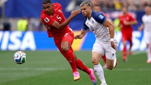 <p>Manuel Akanji of Switzerland chases after the ball under pressure from Ermedin Demirovic of Bosnia. Pic: Dean Mouhtaropoulos/Getty Images</p> <p>Manuel Akanji of Switzerland chases after the ball under pressure from Ermedin Demirovic of Bosnia. Pic: Dean Mouhtaropoulos/Getty Images</p>