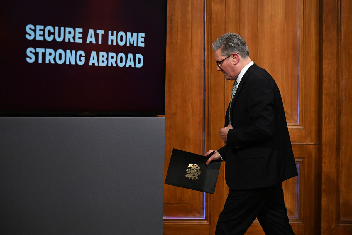 British prime minister Keir Starmer leaves after delivering a statement on defence spending in the Downing Street Briefing Room, Westminster. Picture: PA British prime minister Keir Starmer leaves after delivering a statement on defence spending in the Downing Street Briefing Room, Westminster. Picture: PA