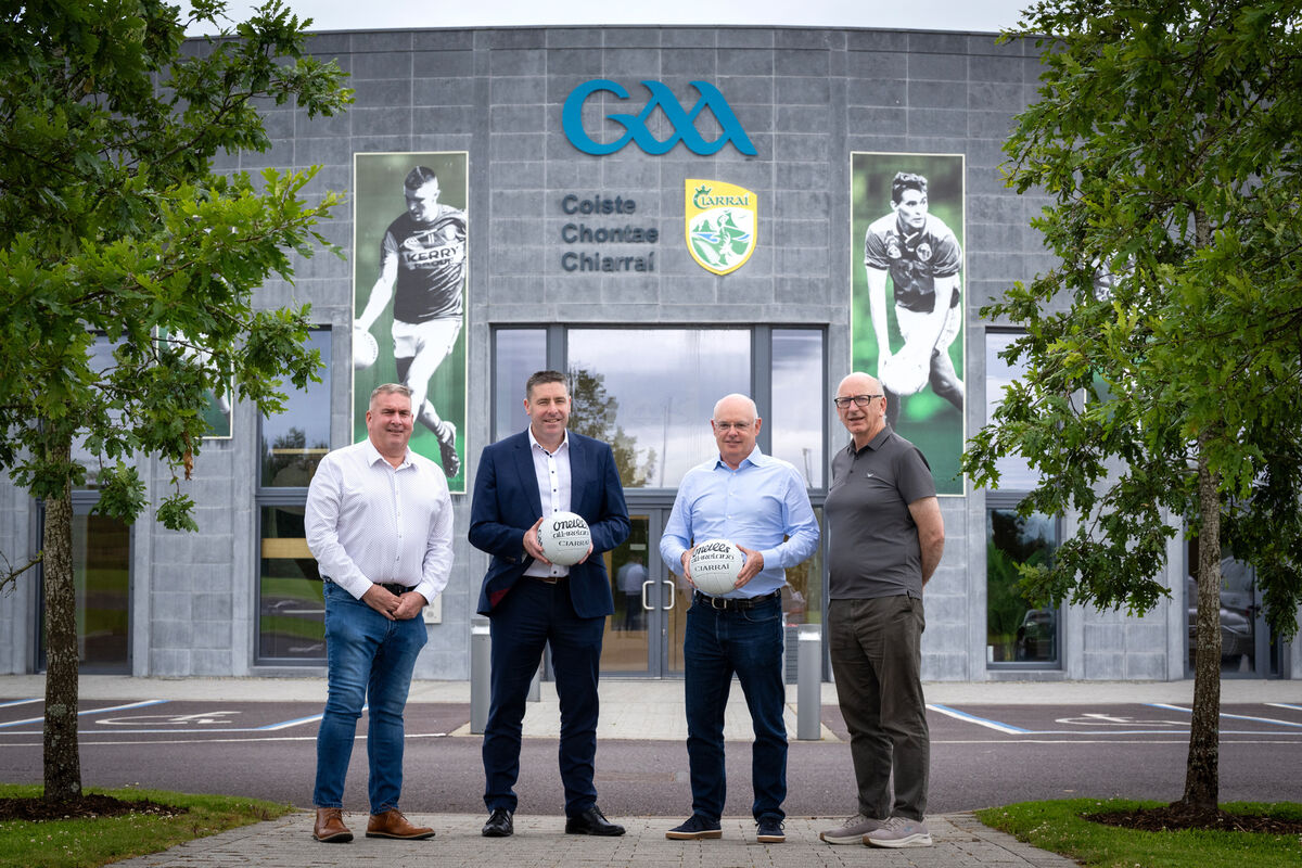 Maurice Regan pictured with (from left) Kerry GAA chair Patrick O'Sullivanh, All-Ireland winner Darragh O'Shea and CEO of Kerry GAA Peter Twiss. Maurice Regan pictured with (from left) Kerry GAA chair Patrick O'Sullivanh, All-Ireland winner Darragh O'Shea and CEO of Kerry GAA Peter Twiss.