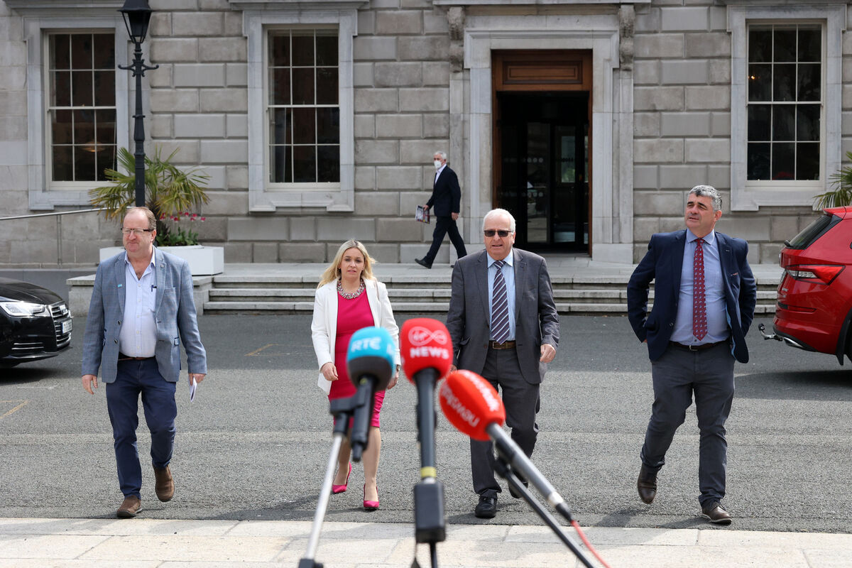The Rural Independent Group Against the Carbon Tax — Michael Collins TD, Carol Nolan TD, Mattie McGrath TD, and Richard O'Donoghue TD — spoke to reporters outside Leinster House in April 2022. File picture: Sam Boal /Rollingnews The Rural Independent Group Against the Carbon Tax — Michael Collins TD, Carol Nolan TD, Mattie McGrath TD, and Richard O'Donoghue TD — spoke to reporters outside Leinster House in April 2022. File picture: Sam Boal /Rollingnews