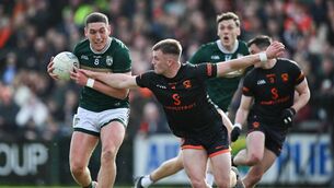 <p>HUNTED: Kerry's Joe O'Connor is tackled by Peter McGrane of Armagh in the sides' high octane League meeting last March at BOX-IT Athletic Grounds. Pic: Ray McManus/Sportsfile</p>