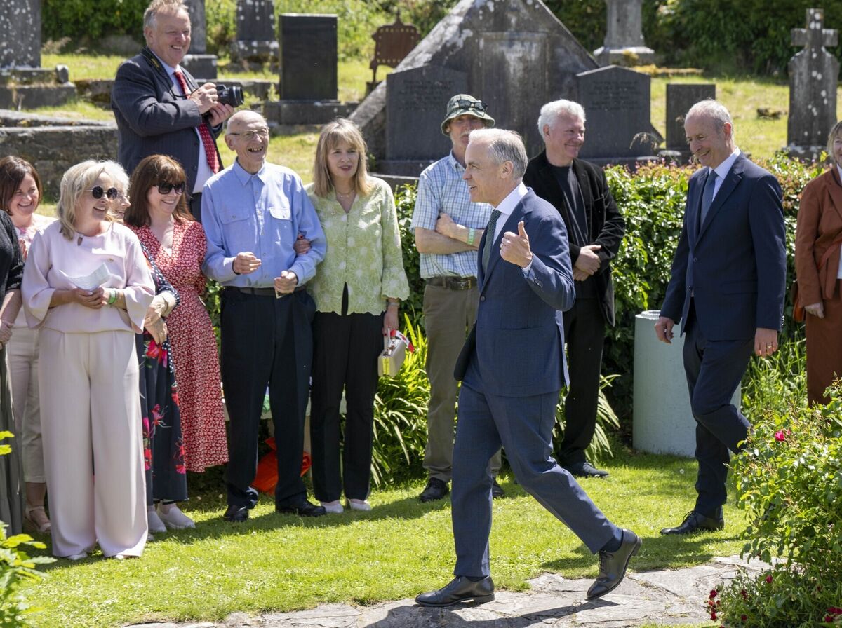 Canadian prime minister Mark Carney during a visit to Aughagower in Co Mayo on Sunday during his visit here. Picture: Andrew Downes/PA
Canadian prime minister Mark Carney during a visit to Aughagower in Co Mayo on Sunday during his visit here. Picture: Andrew Downes/PA