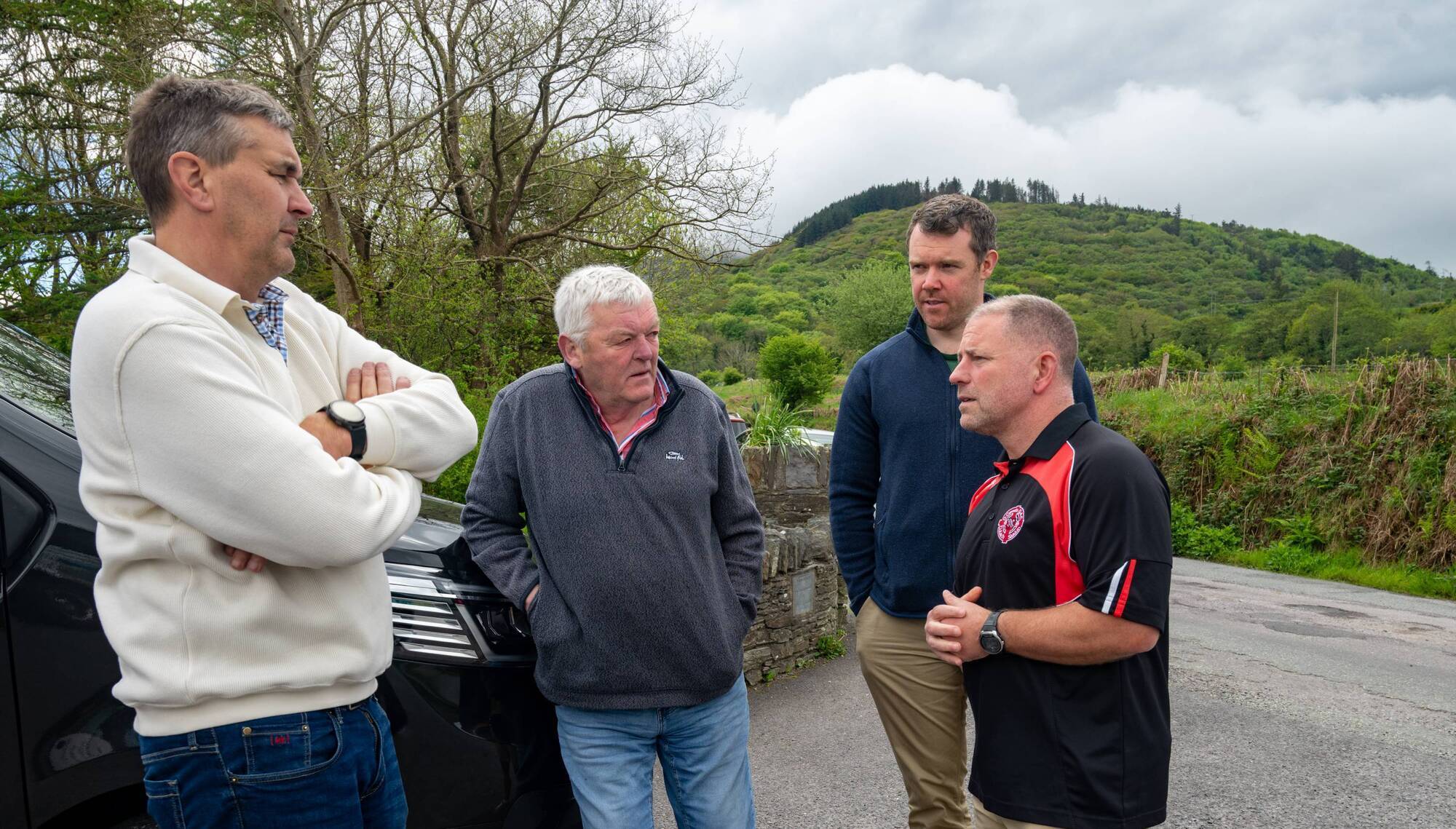 Maurice Fitzgerald, Jim McCarthy, Darren Mallon and Jason McGahan at the launch of O'Connell's GAC Sponsored cycle from Cahersiveen to Tullysaran