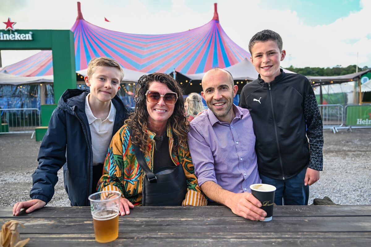 Cesc, Angela, Manel and Arnau Matarin ahead of the Bell X1 concert at Live at the Marquee. Picture: Chani Anderson