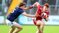 Electric Ireland GAA All-Ireland Minor Football Championship Semi-Final Kildare vs Tyrone Brian Óg McGuckin with Ryan Crawford 19/6/2026
