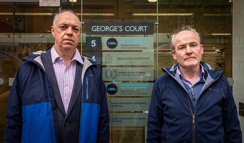 Defence Forces Tribunal witness Damien Traynor, left, and Padraic Lenaghan. Picture: Neil Michael Defence Forces Tribunal witness Damien Traynor, left, and Padraic Lenaghan. Picture: Neil Michael