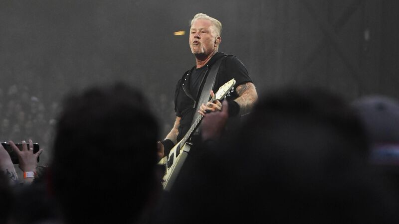 James Hetfield of Metallica on stage at the Aviva Stadium in Dublin. Picture: Moya Nolan James Hetfield of Metallica on stage at the Aviva Stadium in Dublin. Picture: Moya Nolan