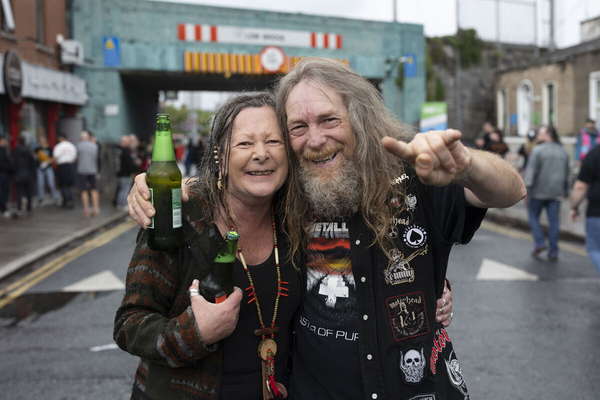 Metallica Fans Babbs and Niallo from Marino, Dublin, going to the Metallica gig in the Aviva Stadium. Picture: Sam Boal/Collins Photos Metallica Fans Babbs and Niallo from Marino, Dublin, going to the Metallica gig in the Aviva Stadium. Picture: Sam Boal/Collins Photos