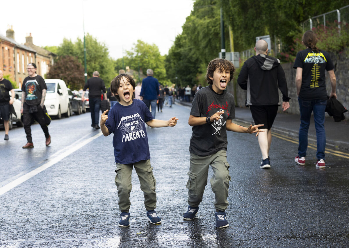 Issac (6) and Mateo Lopez (9) (Ireland/Mexico) on their way to the Aviva. Picture: Sam Boal/Collins Photos Issac (6) and Mateo Lopez (9) (Ireland/Mexico) on their way to the Aviva. Picture: Sam Boal/Collins Photos