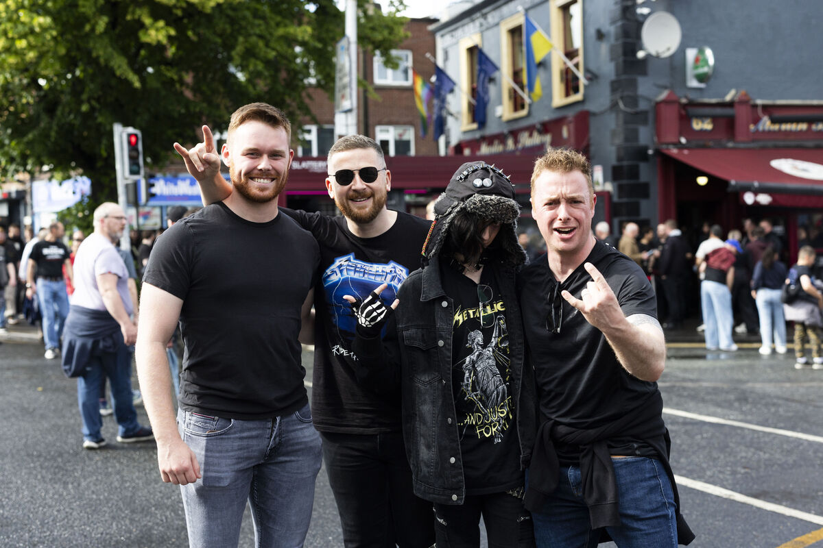 Matthew Boyle, Owen Convery, Arron and Dean McCarthy on their way to the gig. Picture: Sam Boal/Collins Photos Matthew Boyle, Owen Convery, Arron and Dean McCarthy on their way to the gig. Picture: Sam Boal/Collins Photos