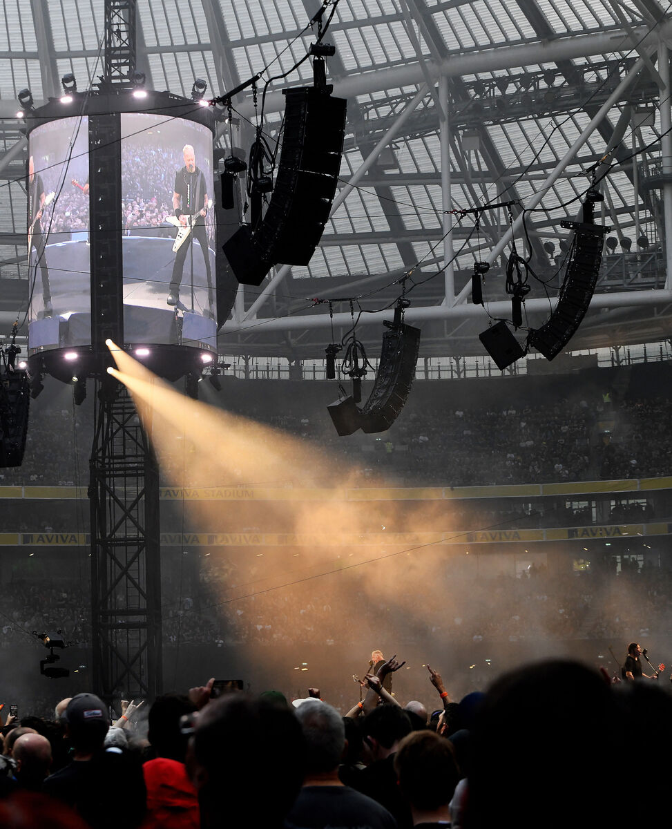 Metallica's James Hetfield at the Aviva Stadium. Picture: Moya Nolan Metallica's James Hetfield at the Aviva Stadium. Picture: Moya Nolan