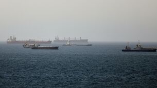 <p>Tankers and cargo vessels are seen in the Gulf of Oman, along shipping routes linking the Strait of Hormuz and the Arabian Sea. Picture: AP</p> <p>Tankers and cargo vessels are seen in the Gulf of Oman, along shipping routes linking the Strait of Hormuz and the Arabian Sea. Picture: AP</p>