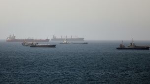 <p>Tankers and cargo vessels are seen in the Gulf of Oman, along shipping routes linking the Strait of Hormuz and the Arabian Sea. Picture: AP</p>