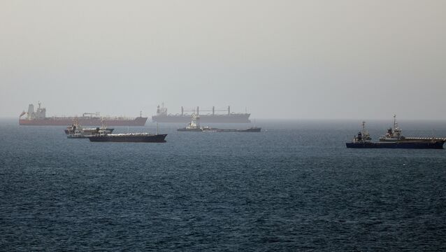 <p>Tankers and cargo vessels are seen in the Gulf of Oman, along shipping routes linking the Strait of Hormuz and the Arabian Sea. Picture: AP</p>