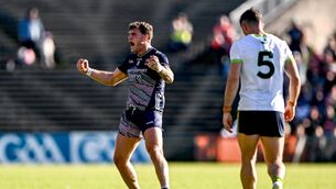 <p>Jordan Flynn celebrates scoring a two-pointer in Castlebar. Picture: Piaras Ó Mídheach/Sportsfile</p> <p>Jordan Flynn celebrates scoring a two-pointer in Castlebar. Picture: Piaras Ó Mídheach/Sportsfile</p>