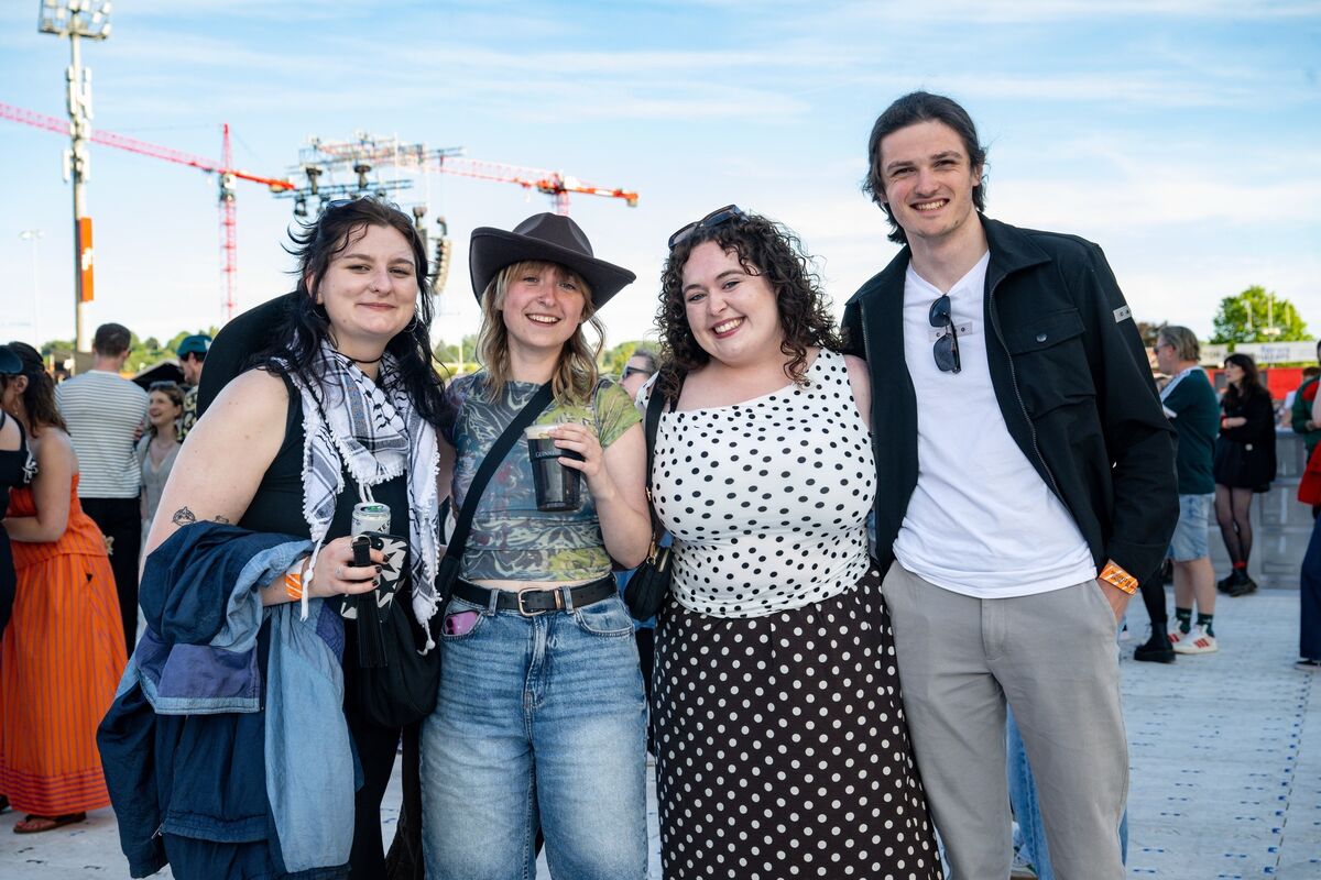 Ciara Barrett, Emer Neville, Emily O’Flynn and Edward O’Sullivan pictured ahead of the CMAT concert at Virgin Media Park, Cork. Picture: Chani Anderson