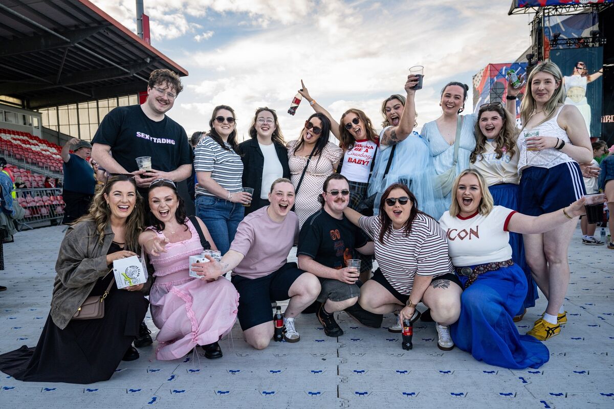 Concertgoers enjoy the atmosphere at the CMAT concert at Virgin Media Park, Cork. Picture: Chani Anderson