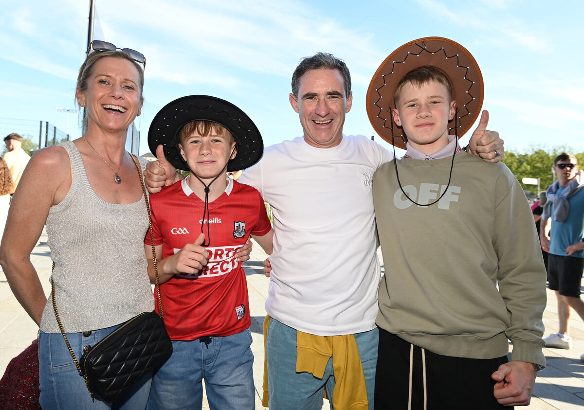 Rory and Kathy Jean Casey with their children Bobby and Sean from Mallow at the Zach Bryan concert at SuperValu Páirc Uí Chaoimh, Cork. Picture: Eddie O'Hare