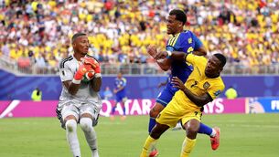 <p>HERO: Player of the match Eloy Room collects the ball as Curacao make history. Picture: Charlotte Wilson/Getty</p> <p>HERO: Player of the match Eloy Room collects the ball as Curacao make history. Picture: Charlotte Wilson/Getty</p>