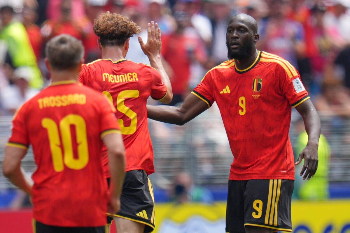 Belgium's Romelu Lukaku, celebrates with teammates after scoring against Egypt in Seattle. Picture: Manu Fernandez/AP Belgium's Romelu Lukaku, celebrates with teammates after scoring against Egypt in Seattle. Picture: Manu Fernandez/AP