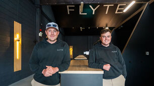 <p>Ben Quigley and Rob O’Callaghan are co-owners and founders of Flyte Golf — Cork’s first-ever indoor golf simulator — at Marina Commercial Park. Picture: Noel Sweeney</p>