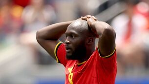 <p>Romelu Lukaku of Belgium reacts during the FIFA World Cup 2026 Group G match between Belgium and Iran at Los Angeles Stadium  Photo by Jamie Squire/Getty Images </p>