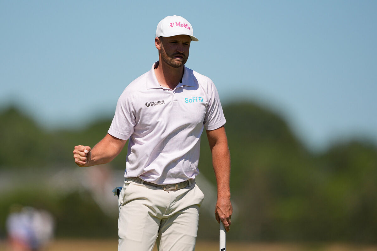 Wyndham Clark celebrates after a putt on the fourth. Picture: Gerald Herbert/AP Wyndham Clark celebrates after a putt on the fourth. Picture: Gerald Herbert/AP