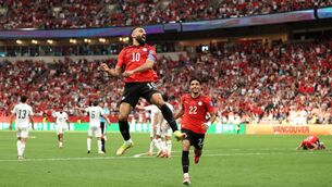 <p>Mohamed Salah celebrates putting Egypt in front. Picture: Fran Santiago/Getty Images</p> <p>Mohamed Salah celebrates putting Egypt in front. Picture: Fran Santiago/Getty Images</p>