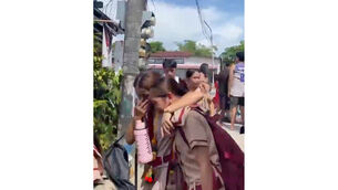 Three pupils died at the San Jose National High School in Tacloban city (AP) Three pupils died at the San Jose National High School in Tacloban city (AP)