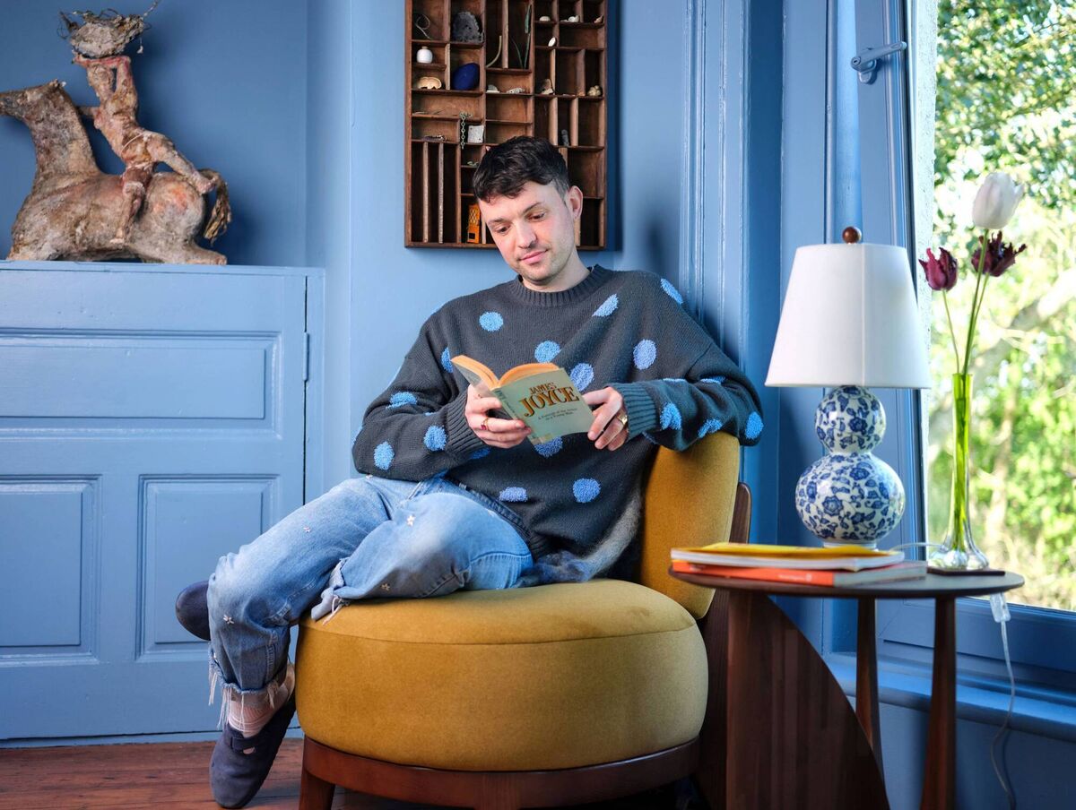 James got inspiration from a first edition of James Joyce's Ulysses that he saw in the Museum of Irish Literature (MoLI)