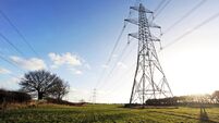 Electric Pylons-Stock Photo