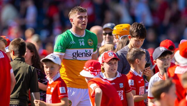 <p>RED ALL OVER: Offaly's Brian Duignan dejected after the game. Pic: INPHO/Tom O'Hanlon</p>