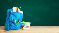 School bag. Backpack with supplies for school