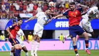 Roberto Lopes clears the ball under pressure from Aymeric Laporte 15/6/2026