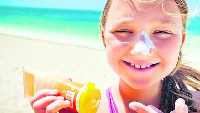 <p class="contextmenu internal_Caption">Apply suntan lotion liberally; check skin for signs of ticks (inset) and right: watch out for holiday anxiety in children.</p>
