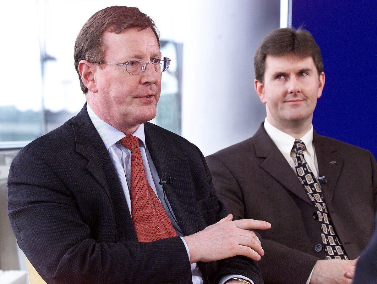 Having advanced his career under Ulster Unionist Party leader David Trimble (left), the 'liberal' Jeffrey Donaldson abandoned the UUP for the more extreme Democratic Unionist Party. File picture (2000): PA Having advanced his career under Ulster Unionist Party leader David Trimble (left), the 'liberal' Jeffrey Donaldson abandoned the UUP for the more extreme Democratic Unionist Party. File picture (2000): PA