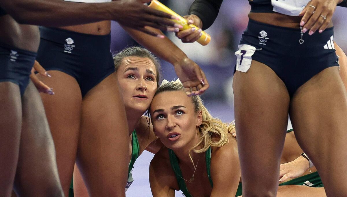 DID WE? Phil Healy and Sharlene Mawdsley after the Women’s 4x400m Relay final at the Paris 2024 Olympic Games. Pic: Morgan Treacy DID WE? Phil Healy and Sharlene Mawdsley after the Women’s 4x400m Relay final at the Paris 2024 Olympic Games. Pic: Morgan Treacy