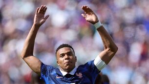 <p>STORM BREWING: Kylian Mbappe celebrates scoring for France. Pic: Dan Mullan/Getty Images.</p>