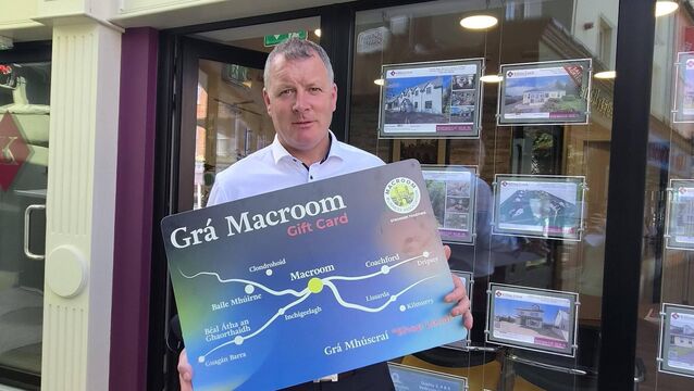 <p>Macroom Business Association chair Killian Lynch said the gift card will help 'unlock the potential of shop local in Macroom'. </p>