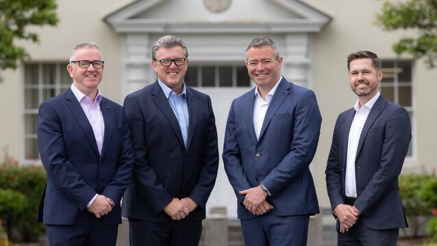 <p>Joe Foley and Mark O’Keeffe of Old Quarter Chartered Accountants, Colm Duggan, Head of Professional Services at AAB in Ireland, and Killian O’Brien of O’Brien Crowley Chartered Accountants.</p>