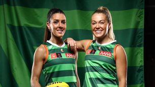 <p>Erika O'Shea (North Melbourne) and Carla Rowe (Collingwood) are both part of the Irish squad for the AFLW game against Australia on August 1. Pic: AFL Photos</p>