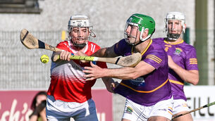 <p> Seandun's Dylan Barrett battles with Carbery's Michael Cahalane during their Cork Divisions/Colleges SHC clash at Ovens.</p> <p> Seandun's Dylan Barrett battles with Carbery's Michael Cahalane during their Cork Divisions/Colleges SHC clash at Ovens.</p>