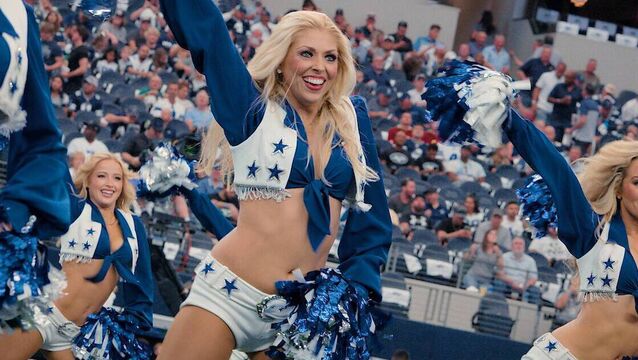 <p> Where one person sees empowerment in 'America’s Sweethearts: Dallas Cowboys Cheerleaders', another will see exploitation: Sarah Harte writes of seeing a distressed cheerleader with tears in her eyes, saying: 'No matter what, we feel like it is our duty to make others happy.' Picture: Netflix</p>
