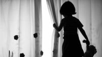 Lonely girl with Doll - Silhouette