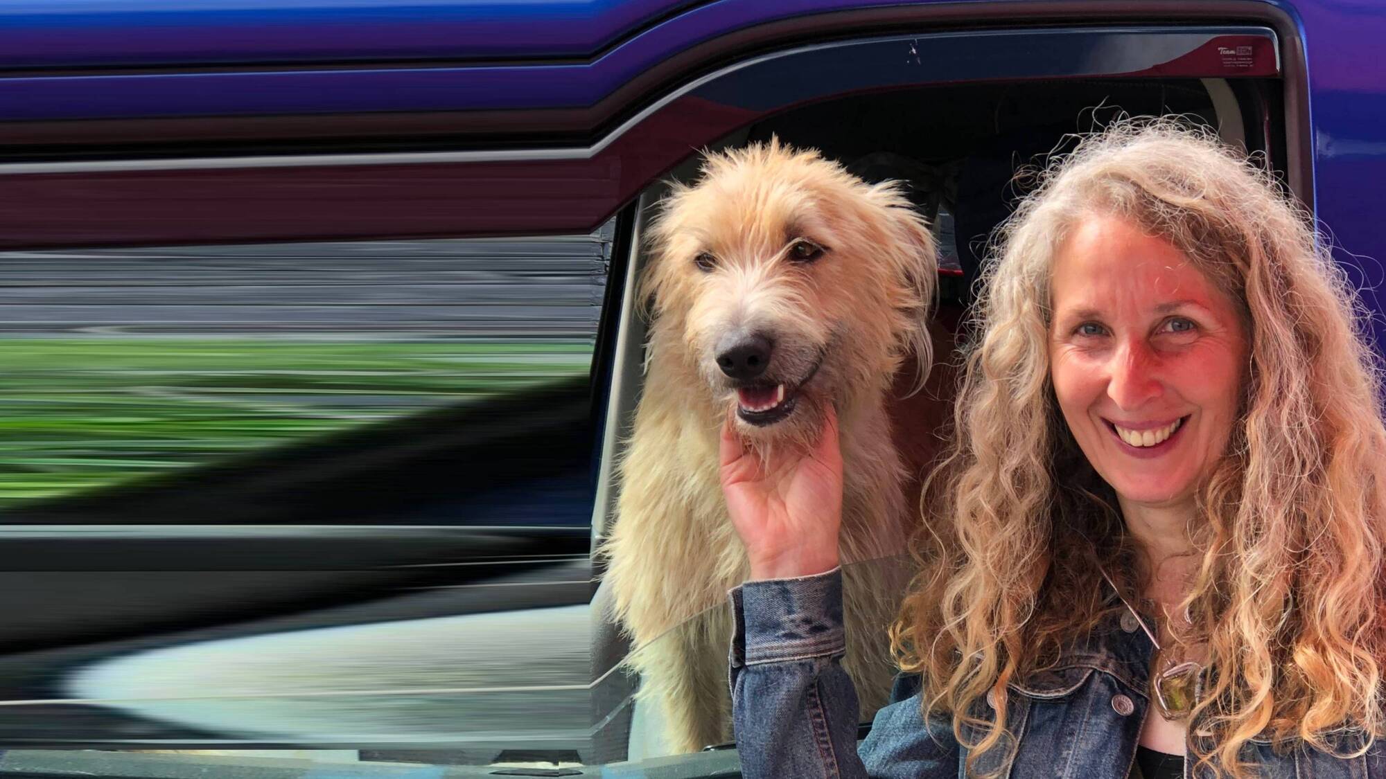 Artist Anne Harrington Rees, pictured with Flynn.